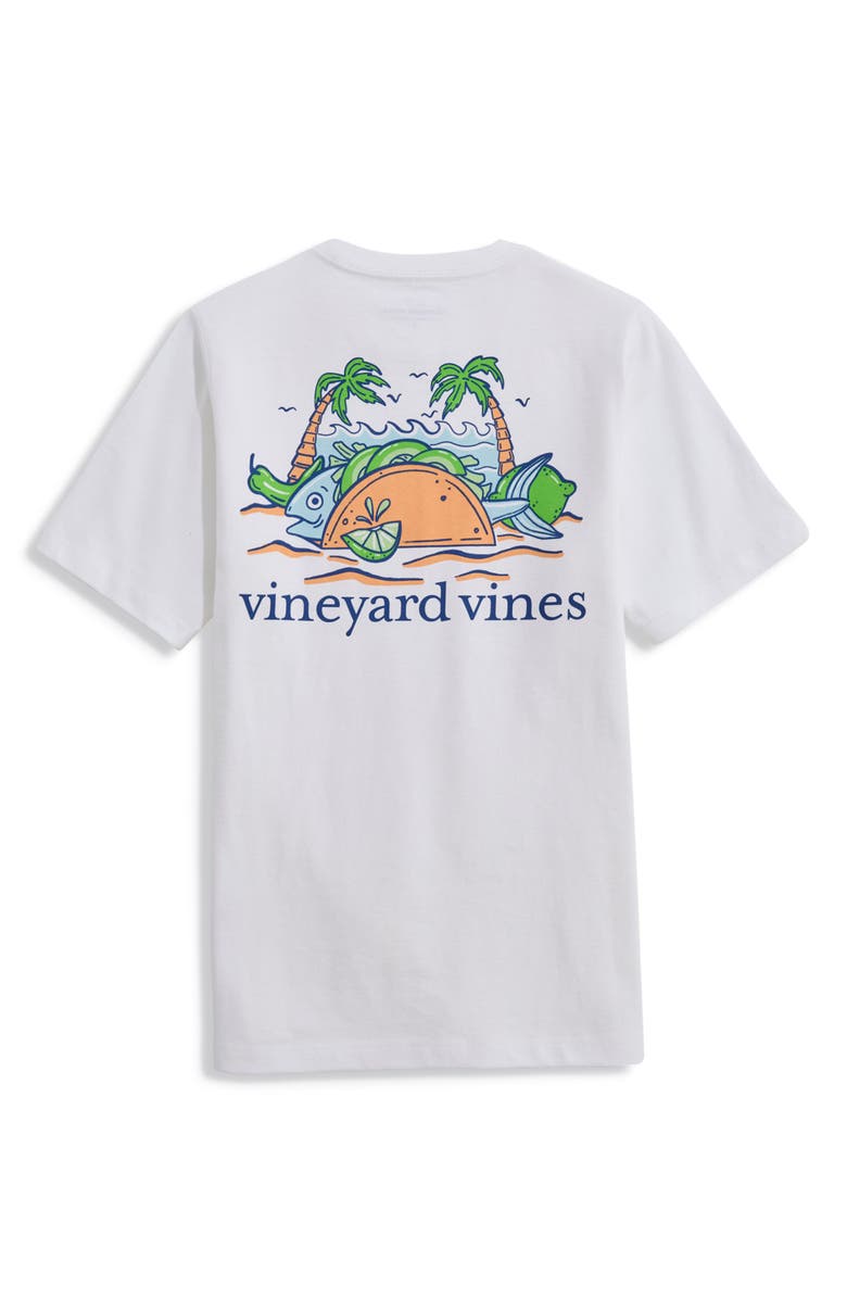 vineyard vines Kids' Fish Taco Cotton Graphic T-Shirt, Alternate, color, White Cap