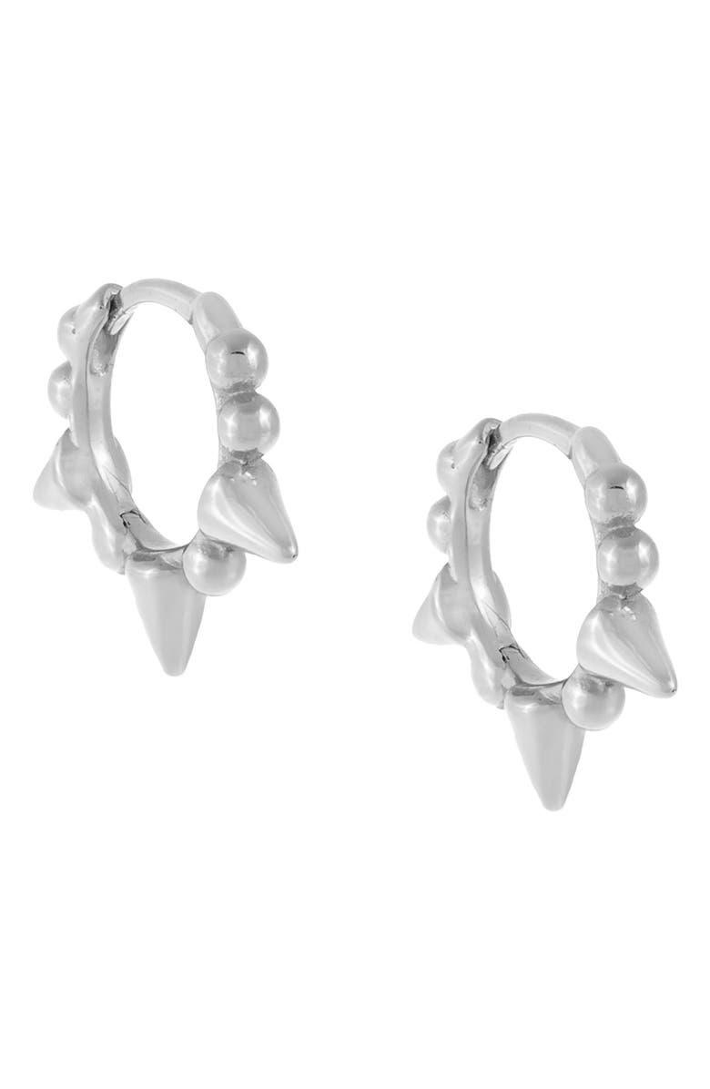 BY ADINA EDEN Adina's Jewels Beaded Spike Huggie Hoop Earrings, Main, color,