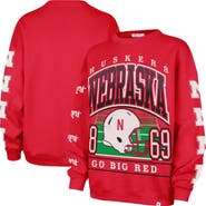'47 Women's '47 Scarlet Nebraska Huskers Go Big Oversized Pullover Sweatshirt