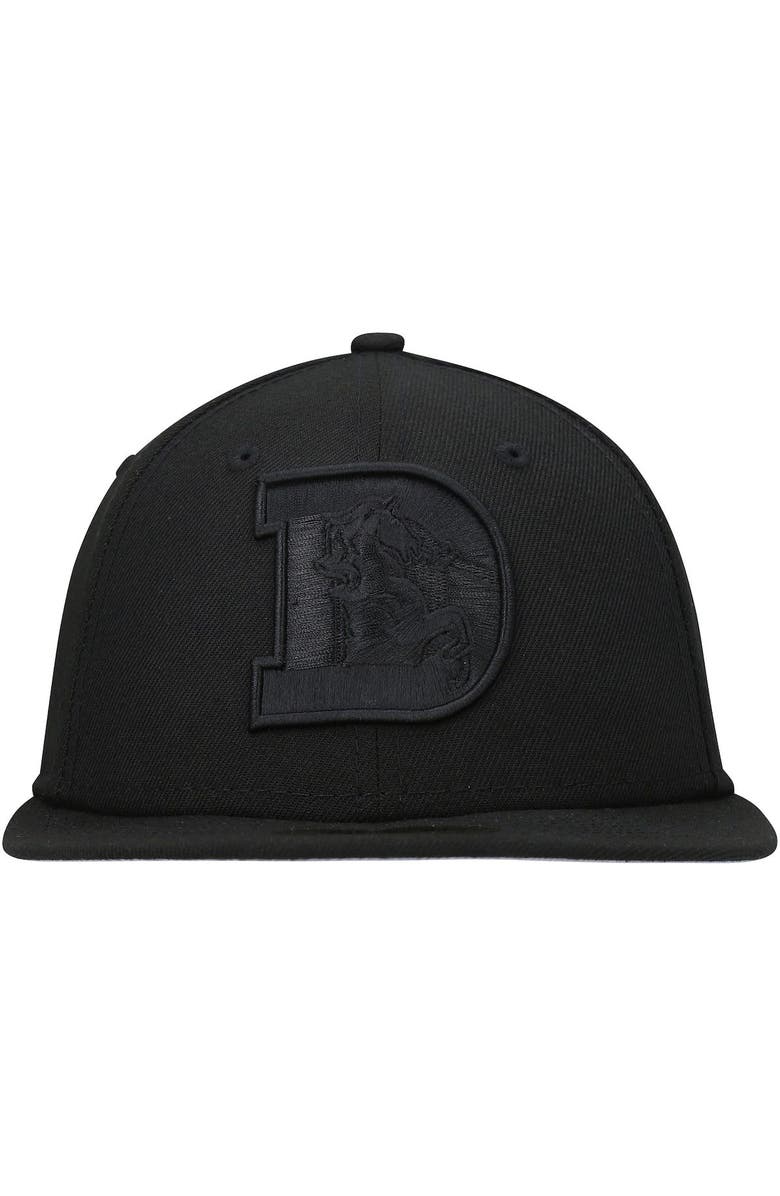 New Era Men's New Era Black Denver Broncos Historic Logo Black on Black Low Profile 59FIFTY II Fitted Hat, Alternate, color, 
