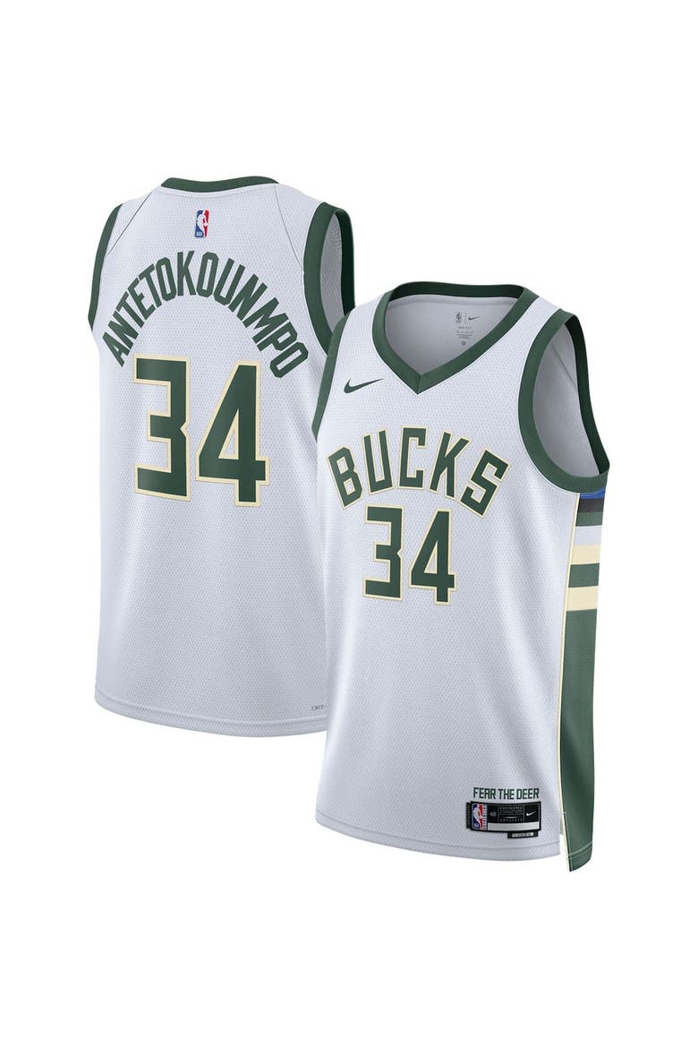 Unisex Nike Giannis Antetokounmpo White Milwaukee Bucks Swingman Jersey - Association Edition, Main, color, White
