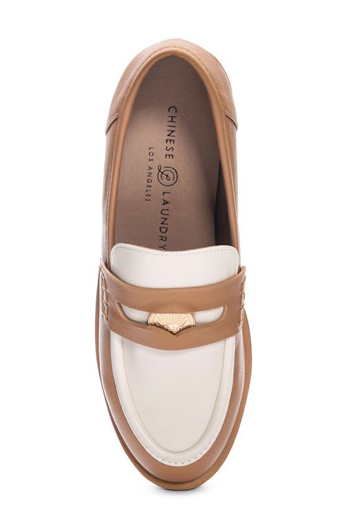 Chinese Laundry Porter Platform Penny Loafer In Bone/camel