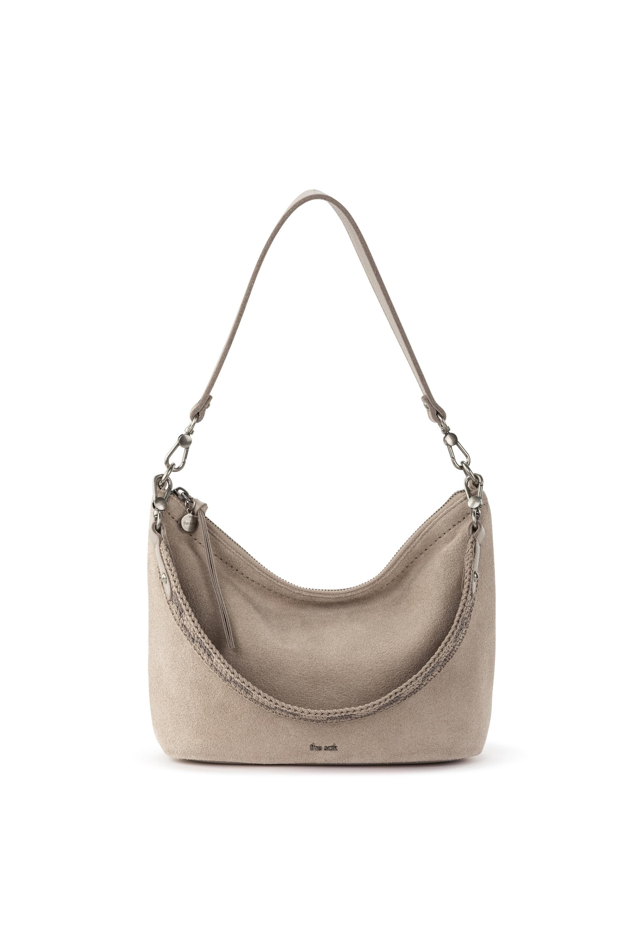 Jasmine Small Hobo, Alternate, color, Sand Suede