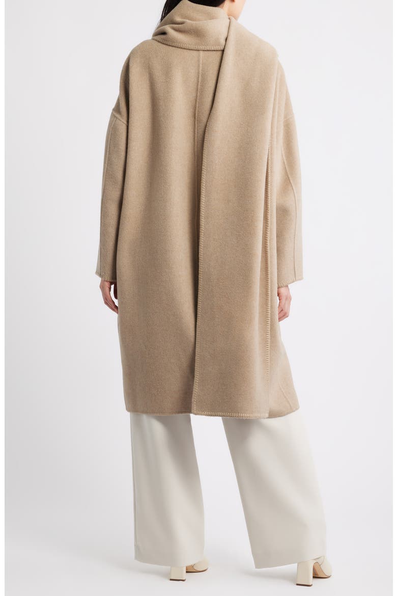 Chalet Wool Blend Double Face Coat with Scarf, Alternate, color, BEIGE