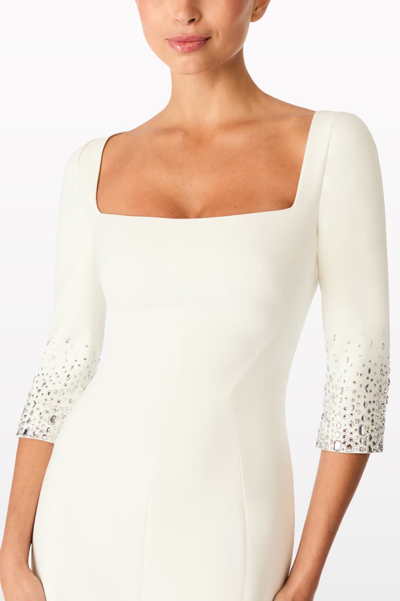 Rosebud Midi Dress, Alternate, color, Vanilla