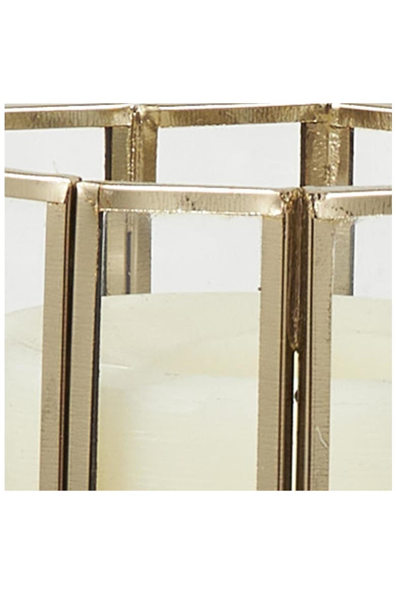 Set of 3 Modern Metal Lantern Candle Holders, Alternate, color, GOLD