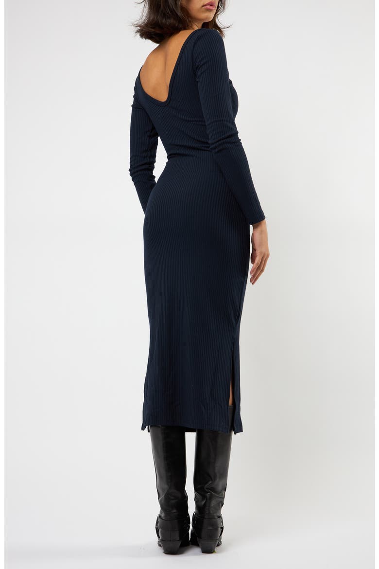 The Flirt Fusion Long Sleeve Rib Dress, Alternate, color, NAVY