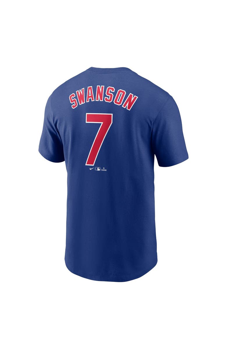 Nike Men's Nike Dansby Swanson Royal Chicago Cubs Fuse Name & Number T-Shirt, Alternate, color, Royal