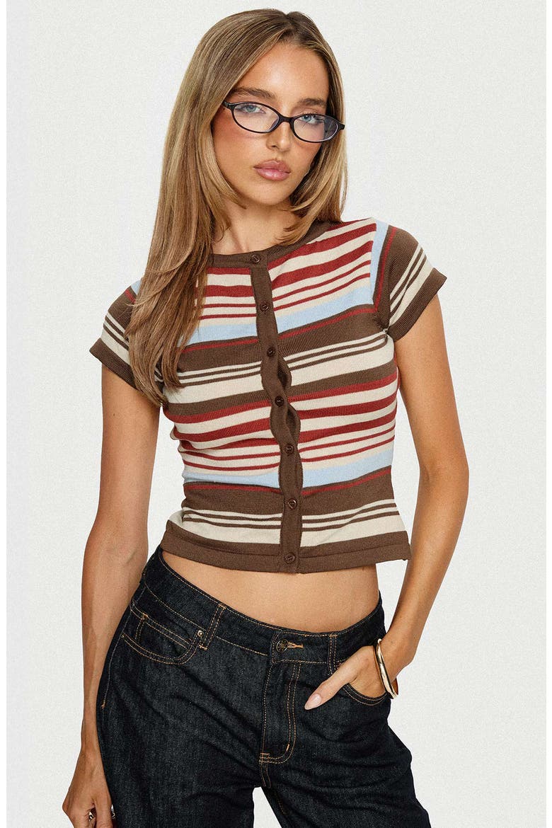 Norelai Striped Short Sleeve Knit Top, Alternate, color, MULTI STRIPE