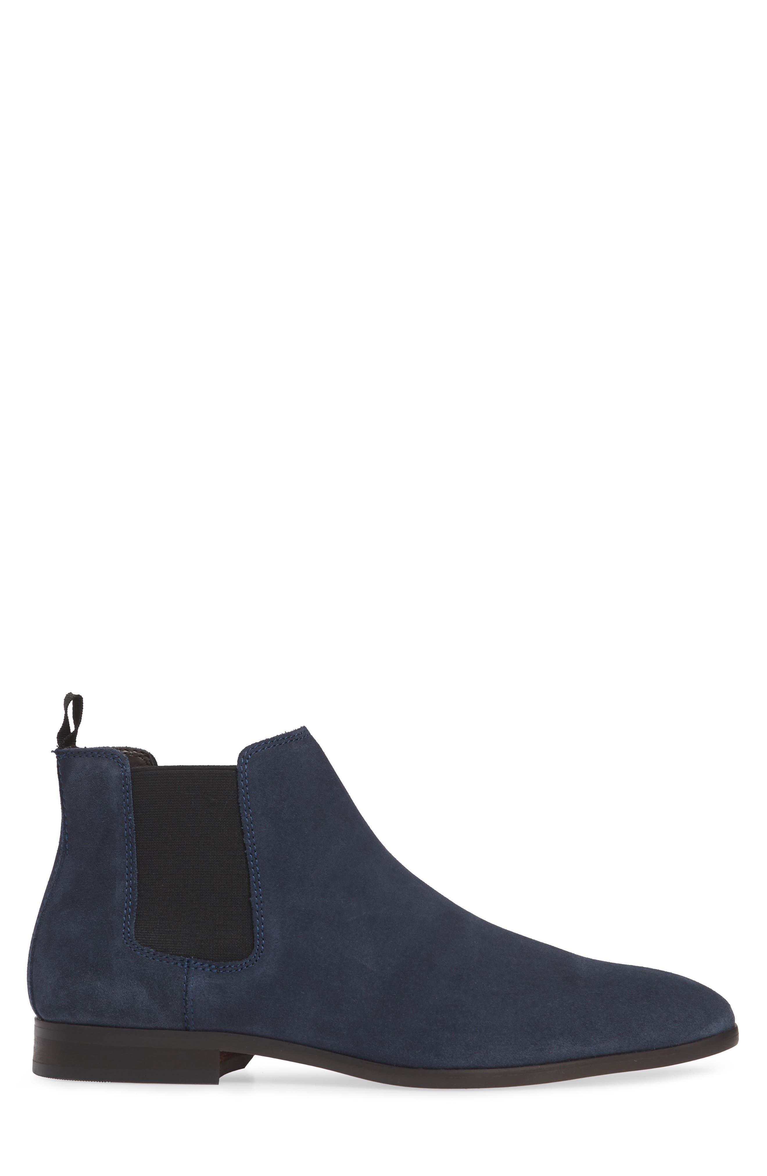 Easton Water Resistant Chelsea Boot, Alternate, color, NAVY SUEDE