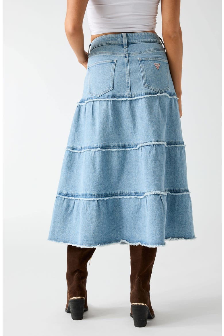 Rori Tiered Denim Midi Skirt, Alternate, color, DNTO-BLUE