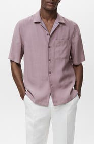 MANGO Solid Camp Shirt