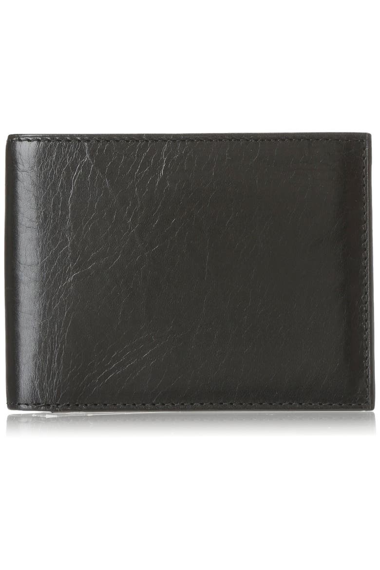 ID Flap Leather Wallet, Alternate, color, BLACK