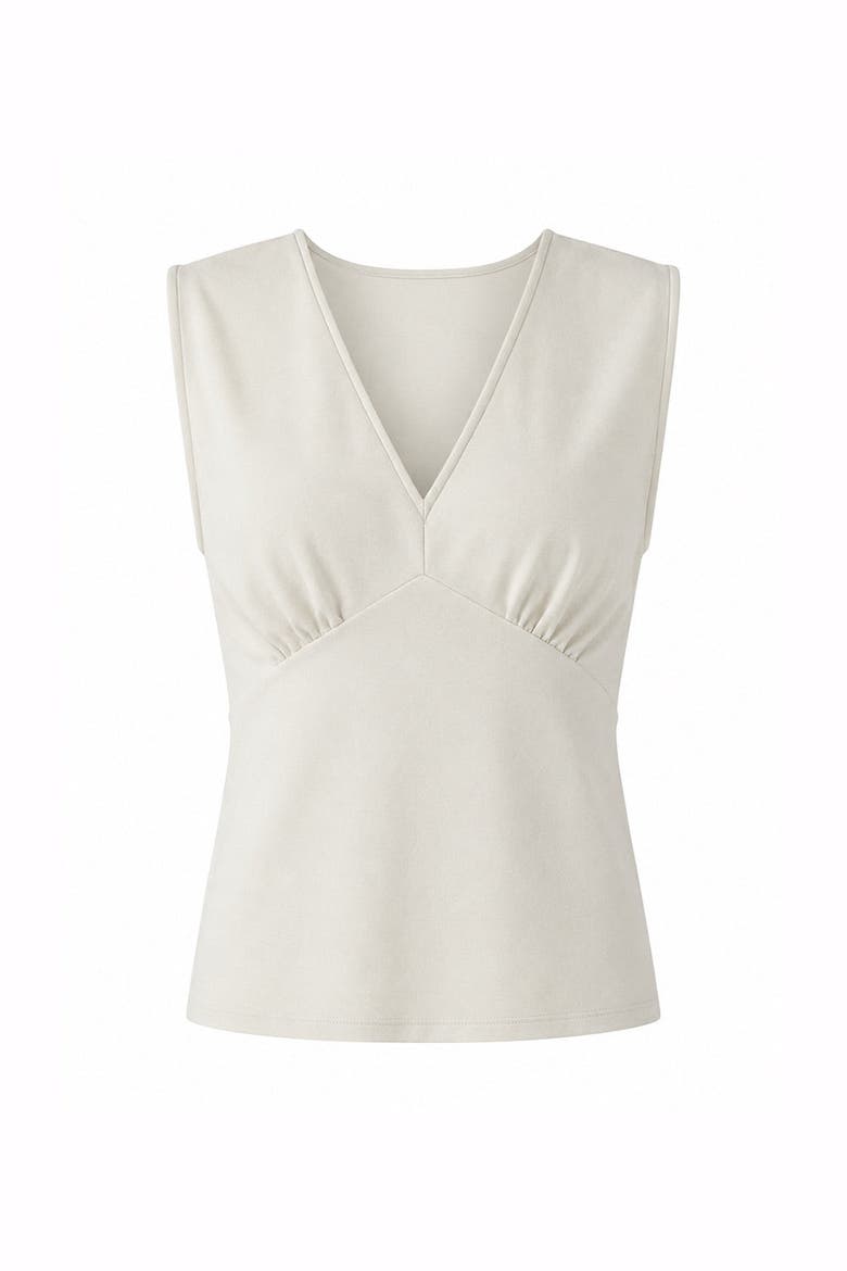 Baylor Sleeveless Knit Blouse, Alternate, color, Ecru