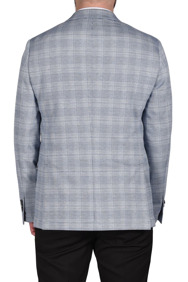 Plaid Knit Sport Coat, Alternate, color, NAVY