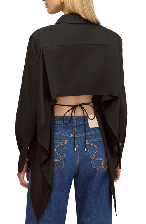 Cult Gaia Emelyn Poplin Button-up Shirt In Black