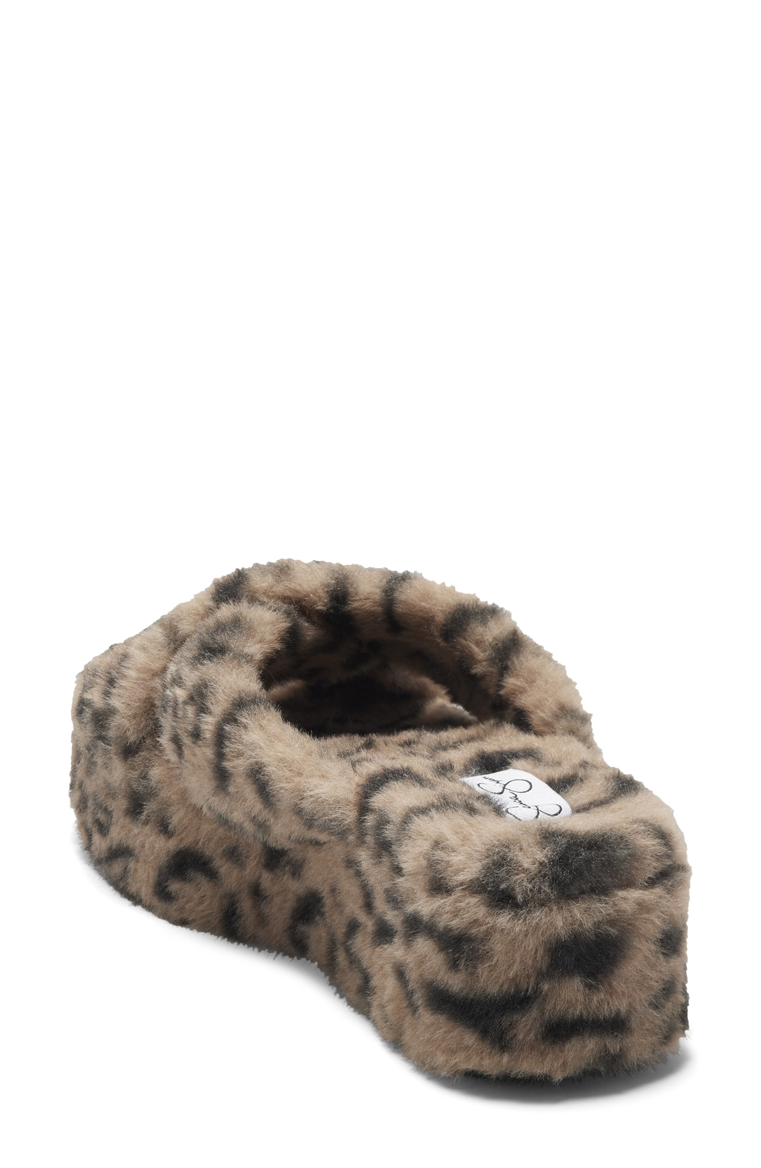Talulla Faux Fur Platform Cozy Slip-On Sandal, Alternate, color, NATURAL