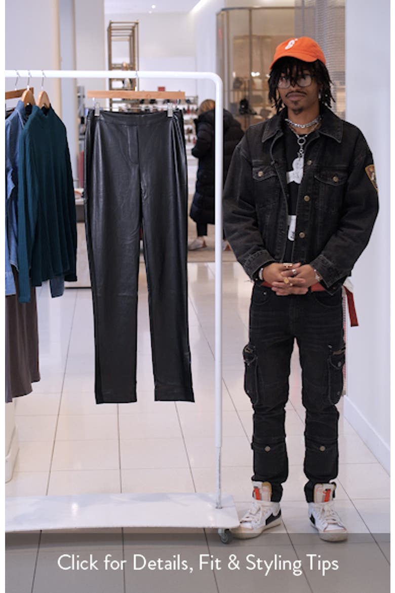 High Waist Slit Faux Leather Pants video