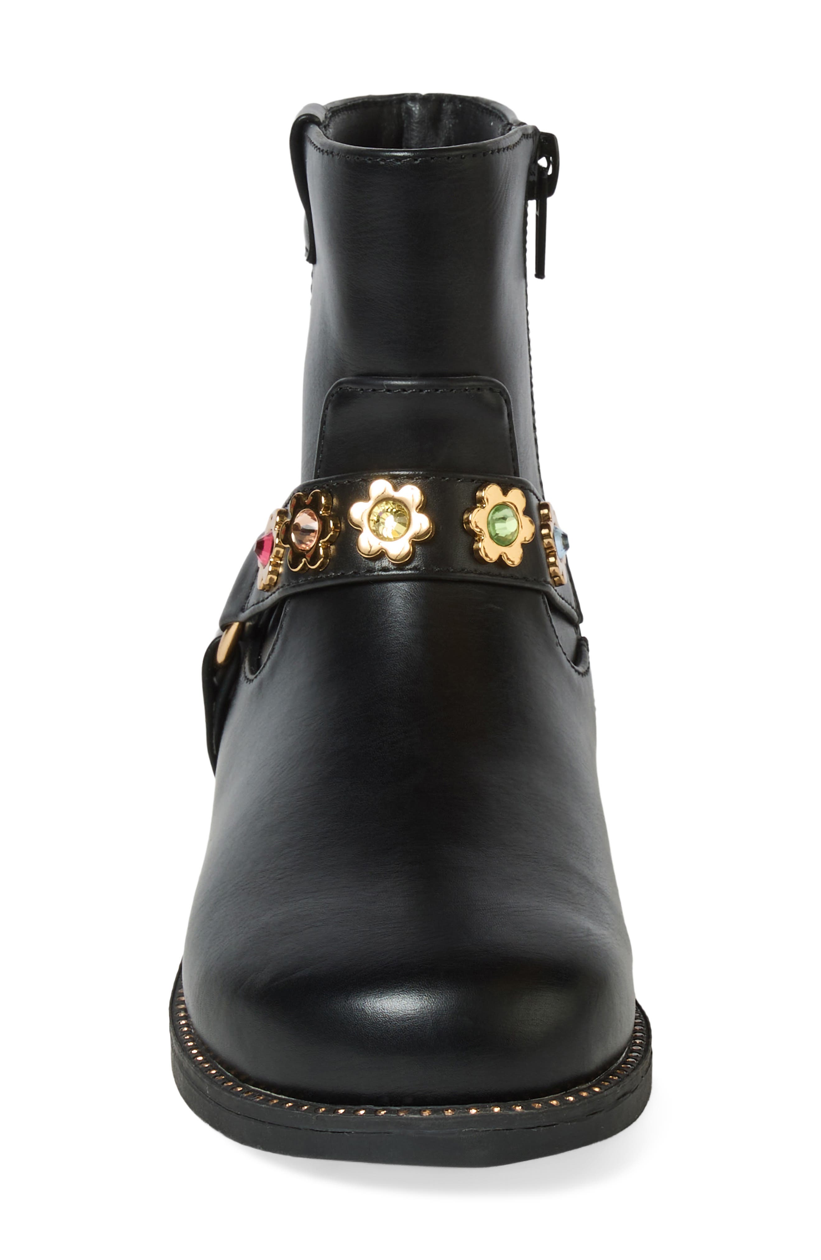 Kids' Octavia Faux Leather Biker Boot, Alternate, color, BLACK