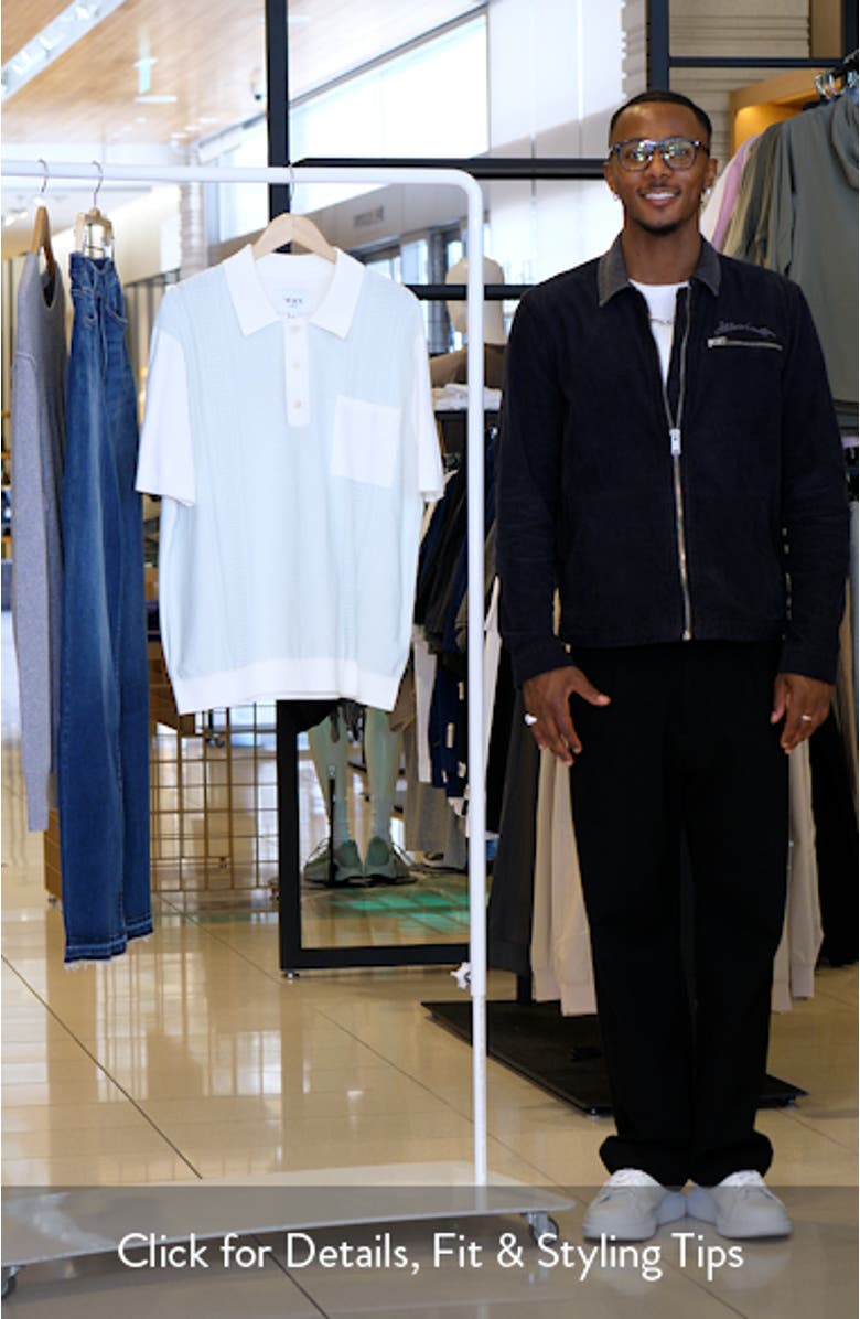 Turin Stripe Cotton Pocket Polo Sweater, sales video thumbnail