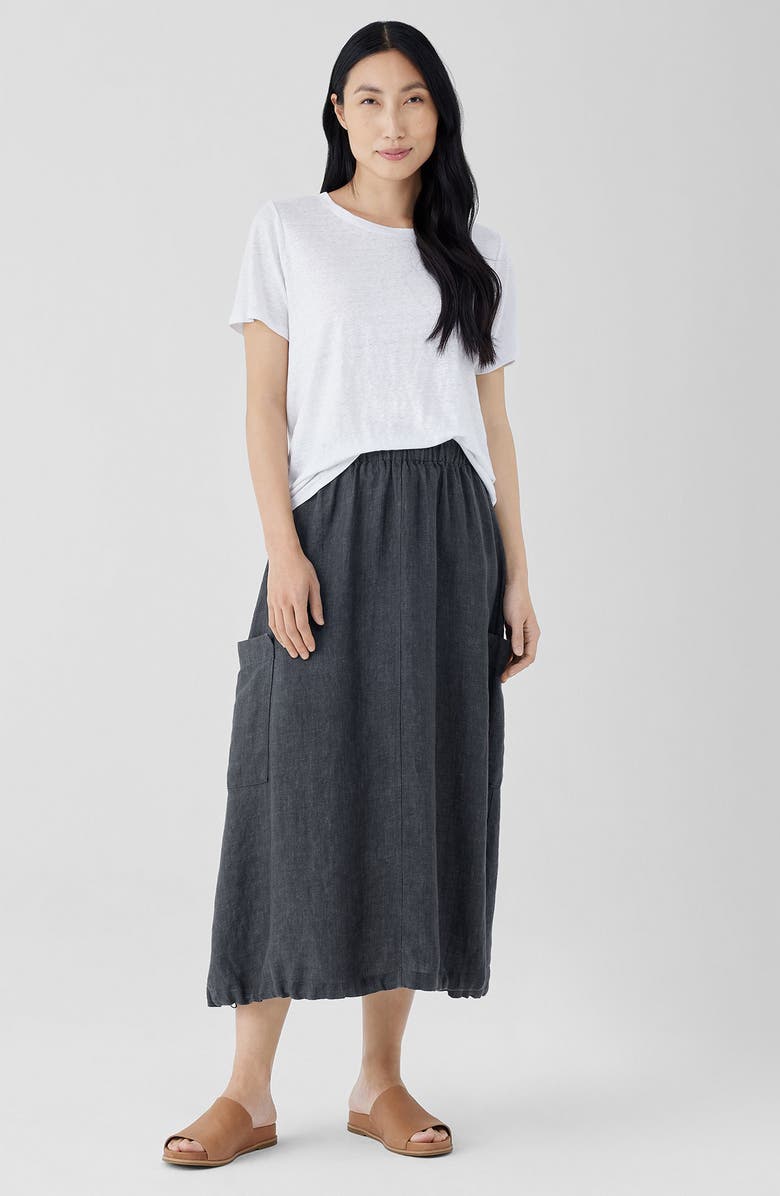 Eileen Fisher Organic Linen Cargo Skirt, Alternate, color, 
