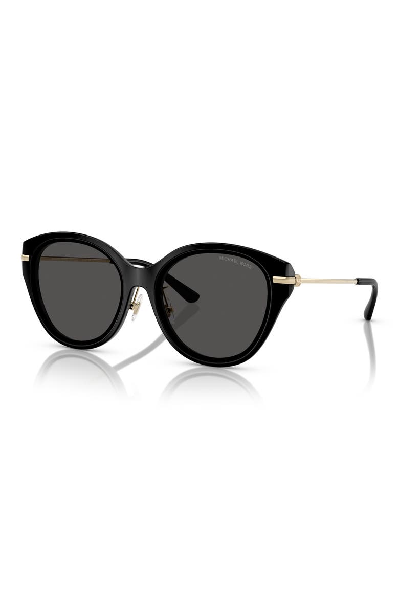 59mm Round Sunglasses, Alternate, color, BLACK