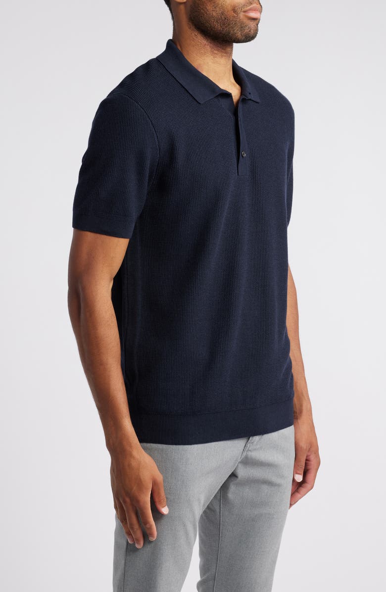 BOSS Daremo Cotton Blend Polo Sweater, Alternate, color, Dark Blue