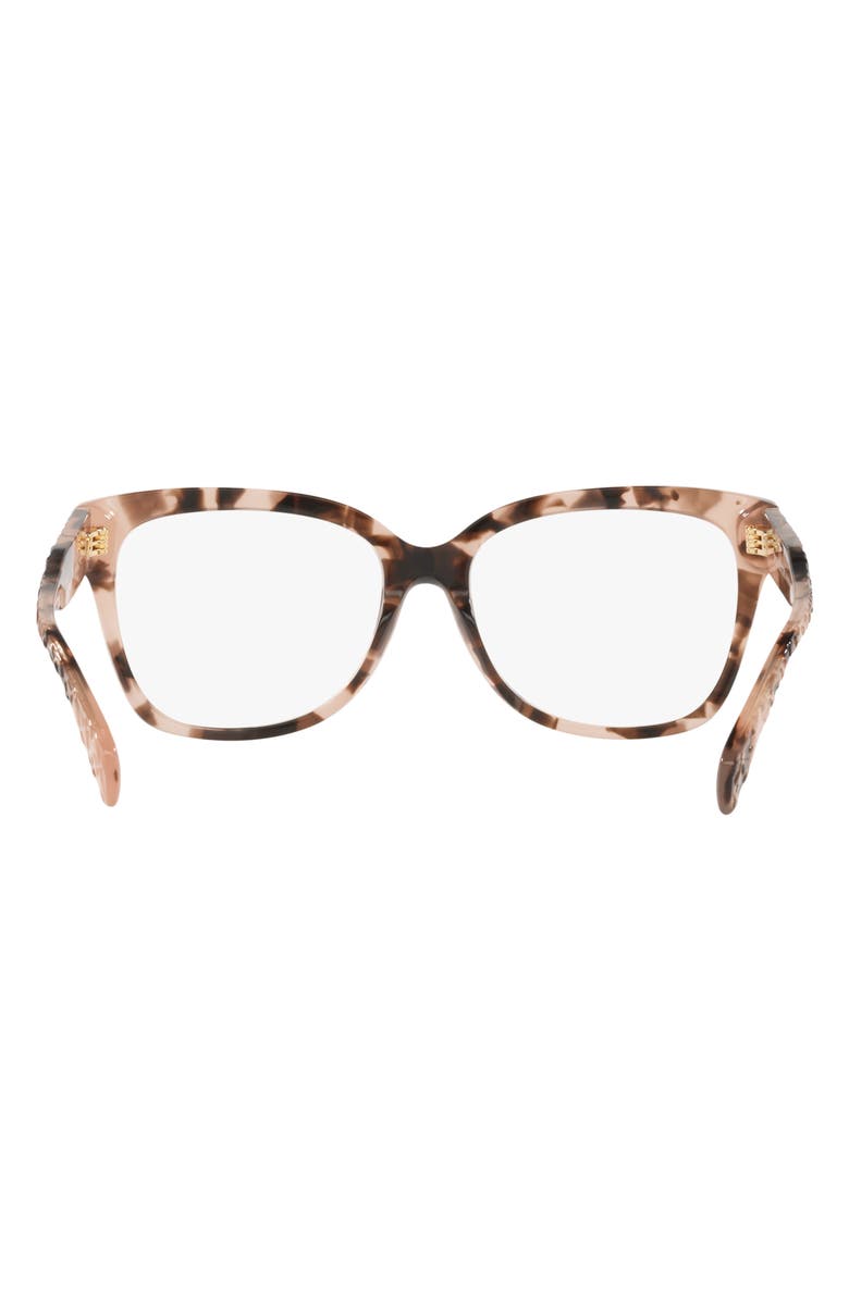 Michael Kors Palawan 54mm Square Optical Glasses, Alternate, color, Pink Tortoise