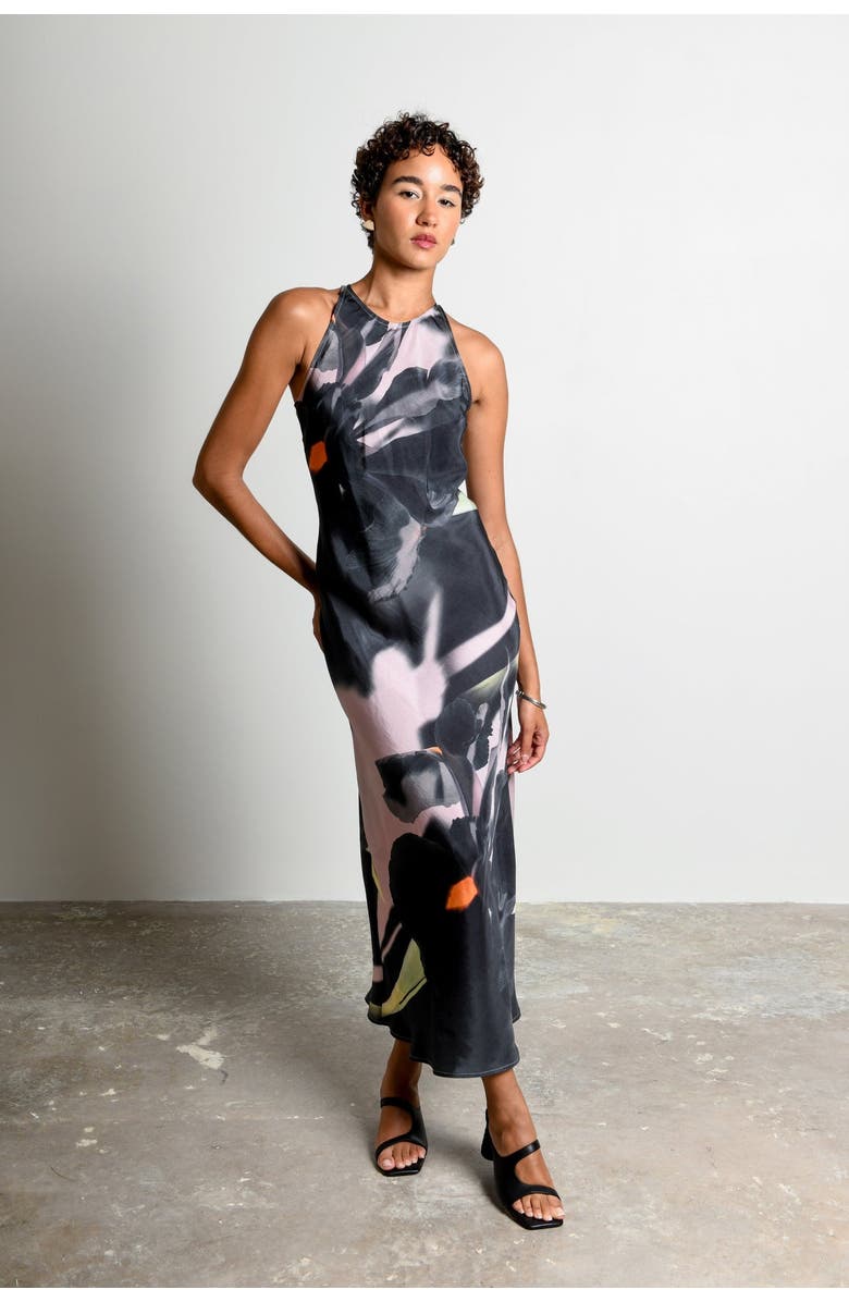 Untitled in Motion Atlantis Silky Bias Cut Maxi Dress, Alternate, color, Shadow Iris