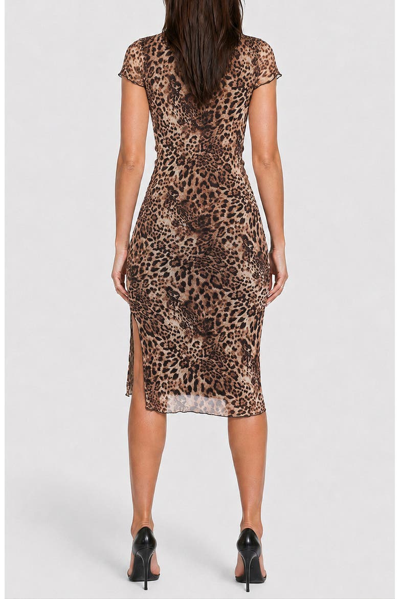 Power Mesh T-Shirt Maxi Dress, Alternate, color, ANIMAL