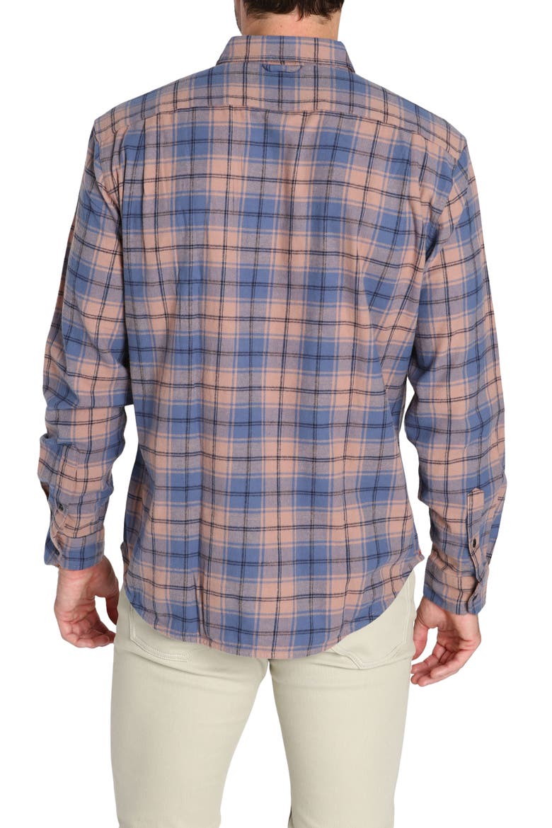Plaid Long Sleeve Stretch Cotton Button-Up Shirt, Alternate, color, TAN PLAID FLANNEL
