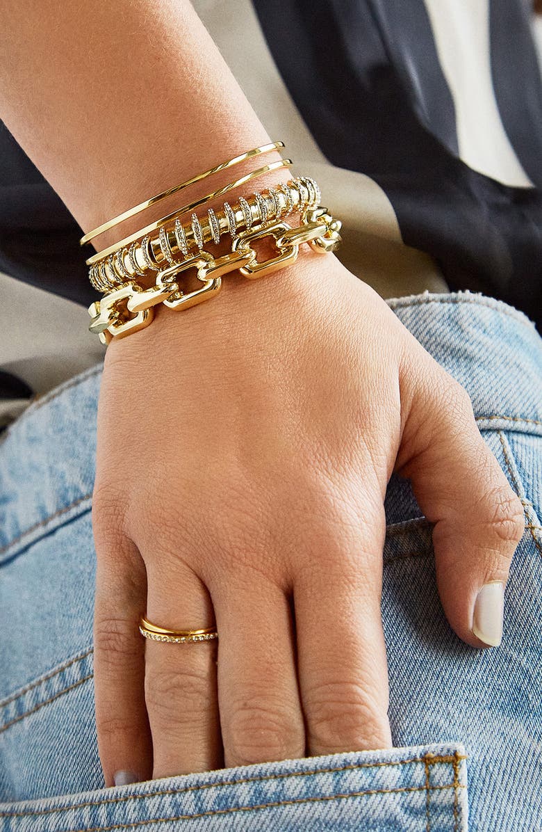 BaubleBar Mira Sculpted Chain Cuff Bracelet, Alternate, color,