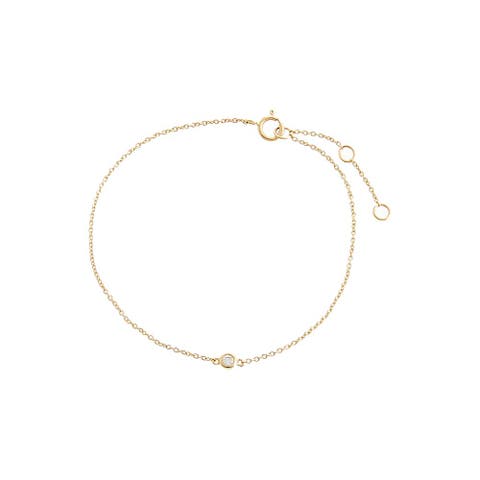Tiny Diamond Bezel Bracelet 14K