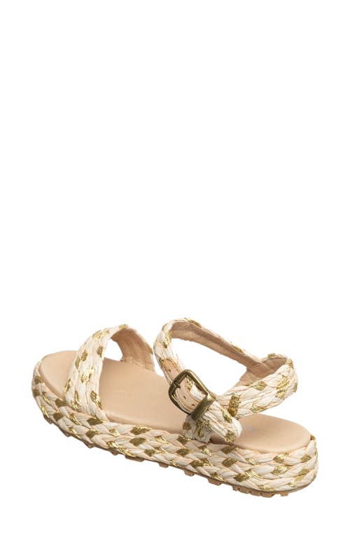 Antelope Brenna Woven Raffia Sandal In Gold