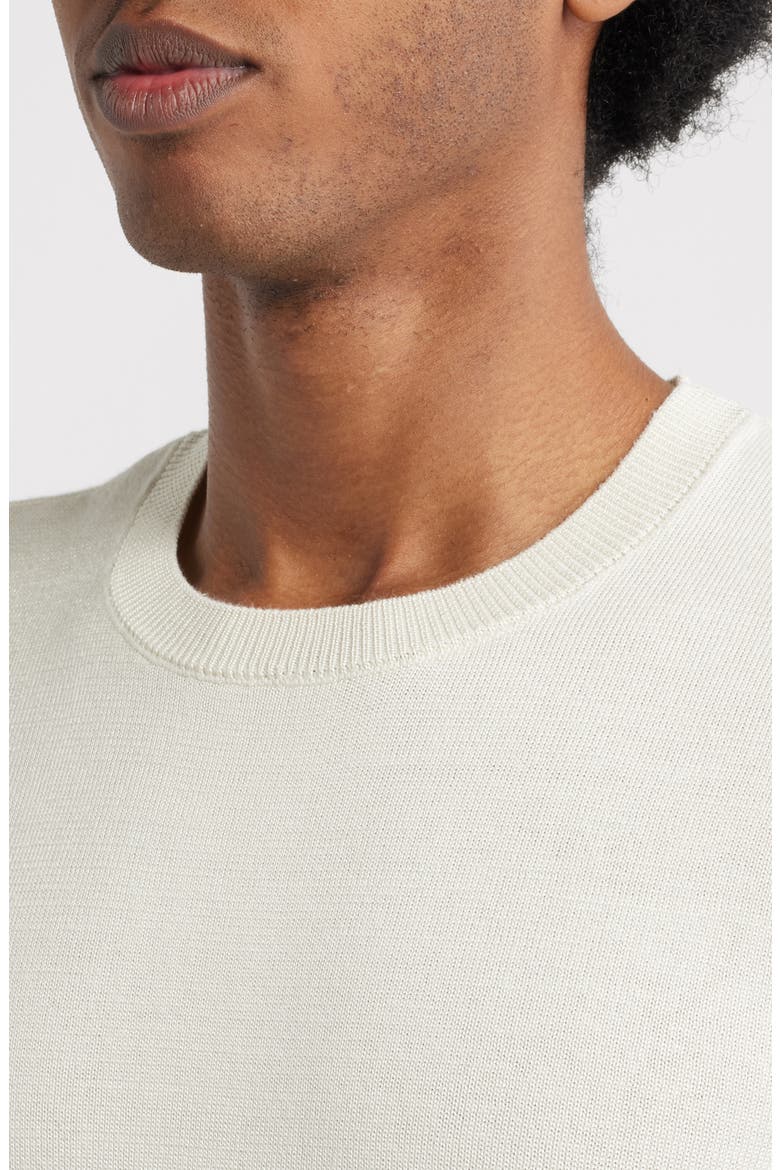 Short Sleeve Crewneck Sweater, Alternate, color, IVORY EGRET