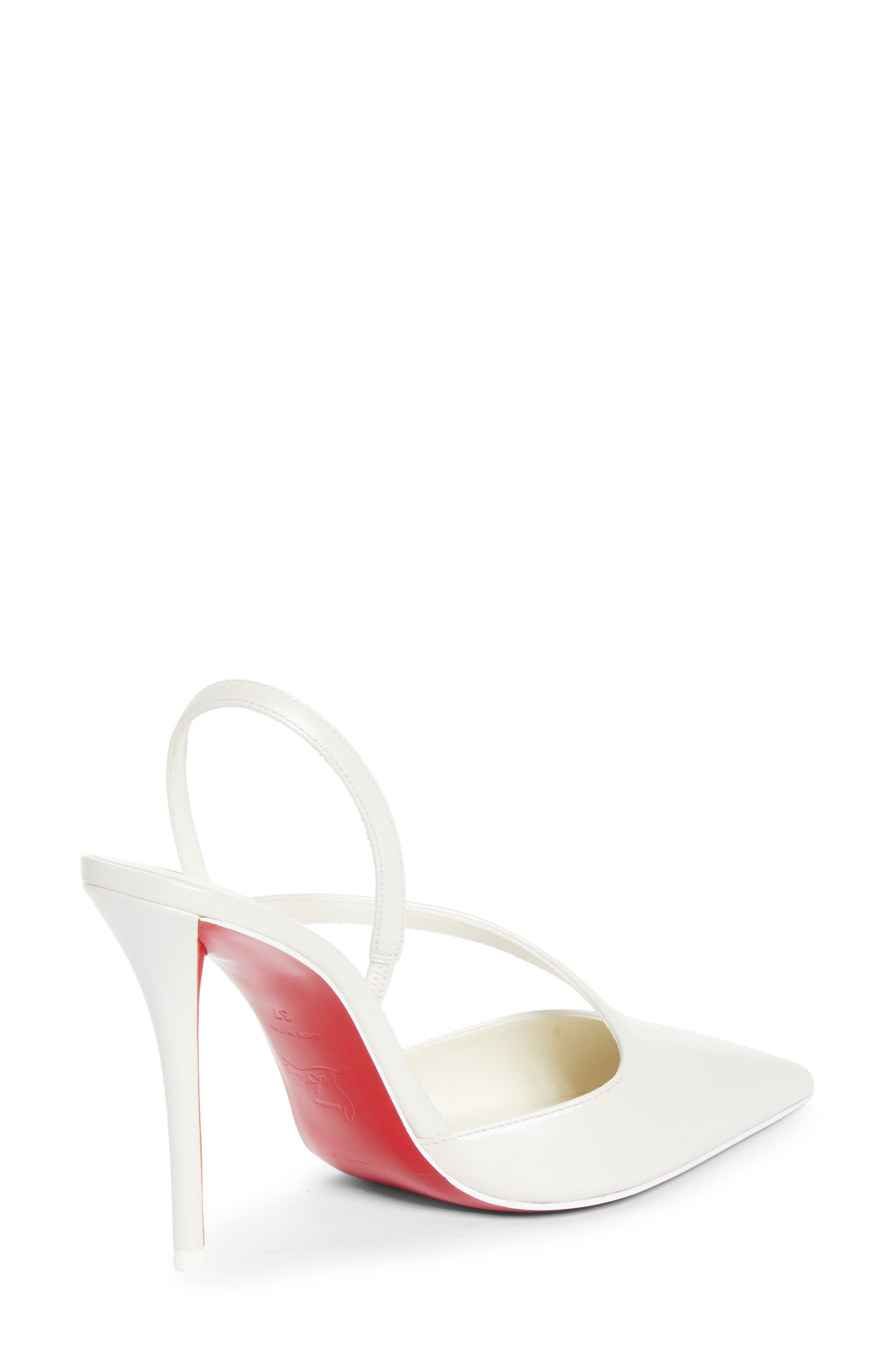 Must Z Leather Slingback Pump, Alternate, color, W667 BIANCO/ SNOW