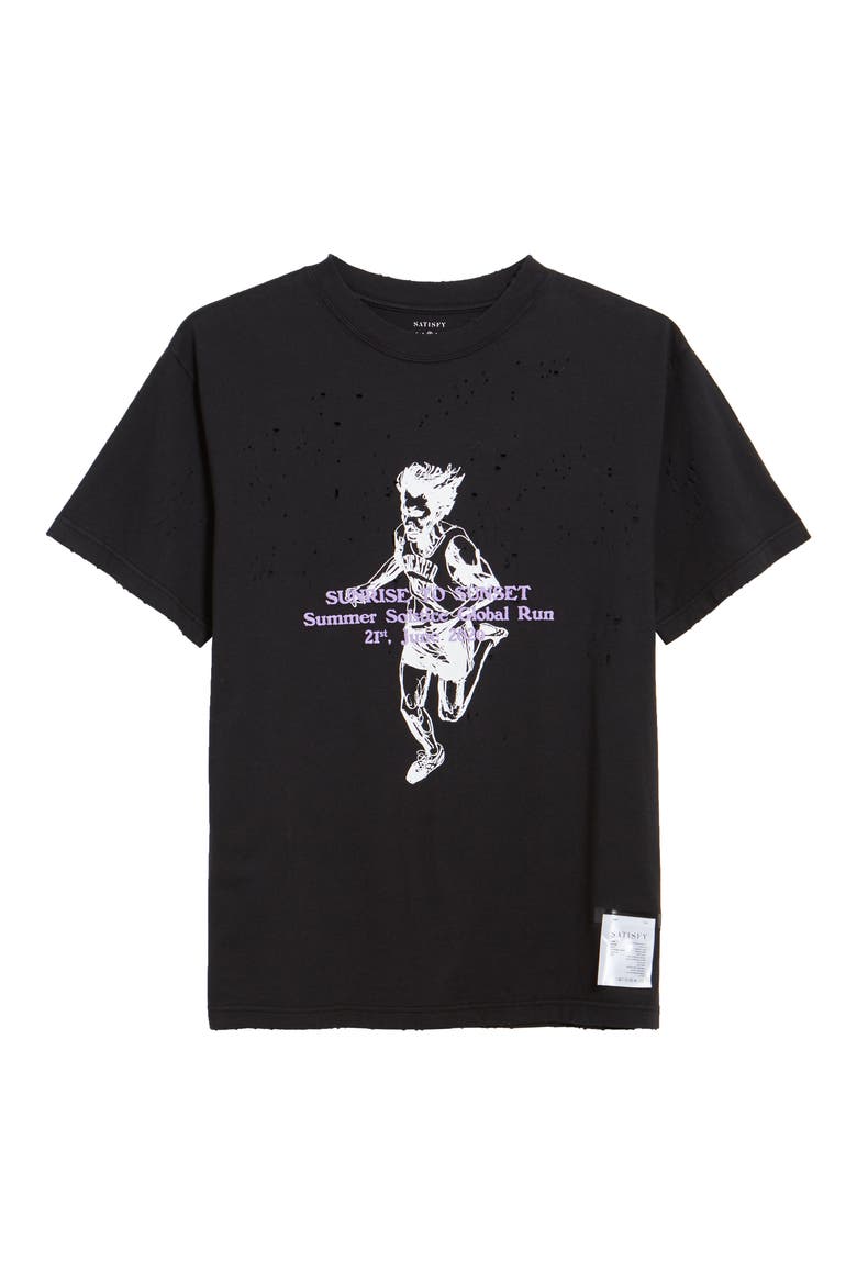 Sunrise to Sunset Moth Eaten Graphic Tee (Nordstrom Exclusive), Main, color, BLACK