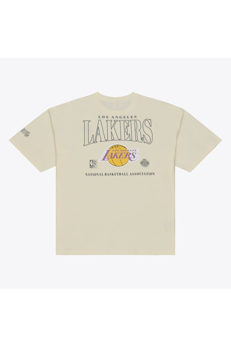 Men's Mitchell & Ness  Oatmeal Los Angeles Lakers Heritage Hues Oversized T-Shirt, Alternate, color, Oatmeal
