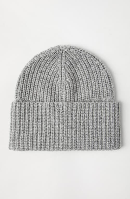Brunello Cucinelli Cashmere Rib Knit Beanie In Gray
