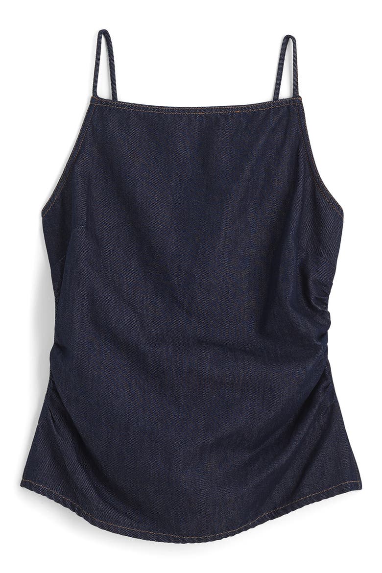 Sharona Ruched Denim Camisole, Alternate, color, RINSE WASH