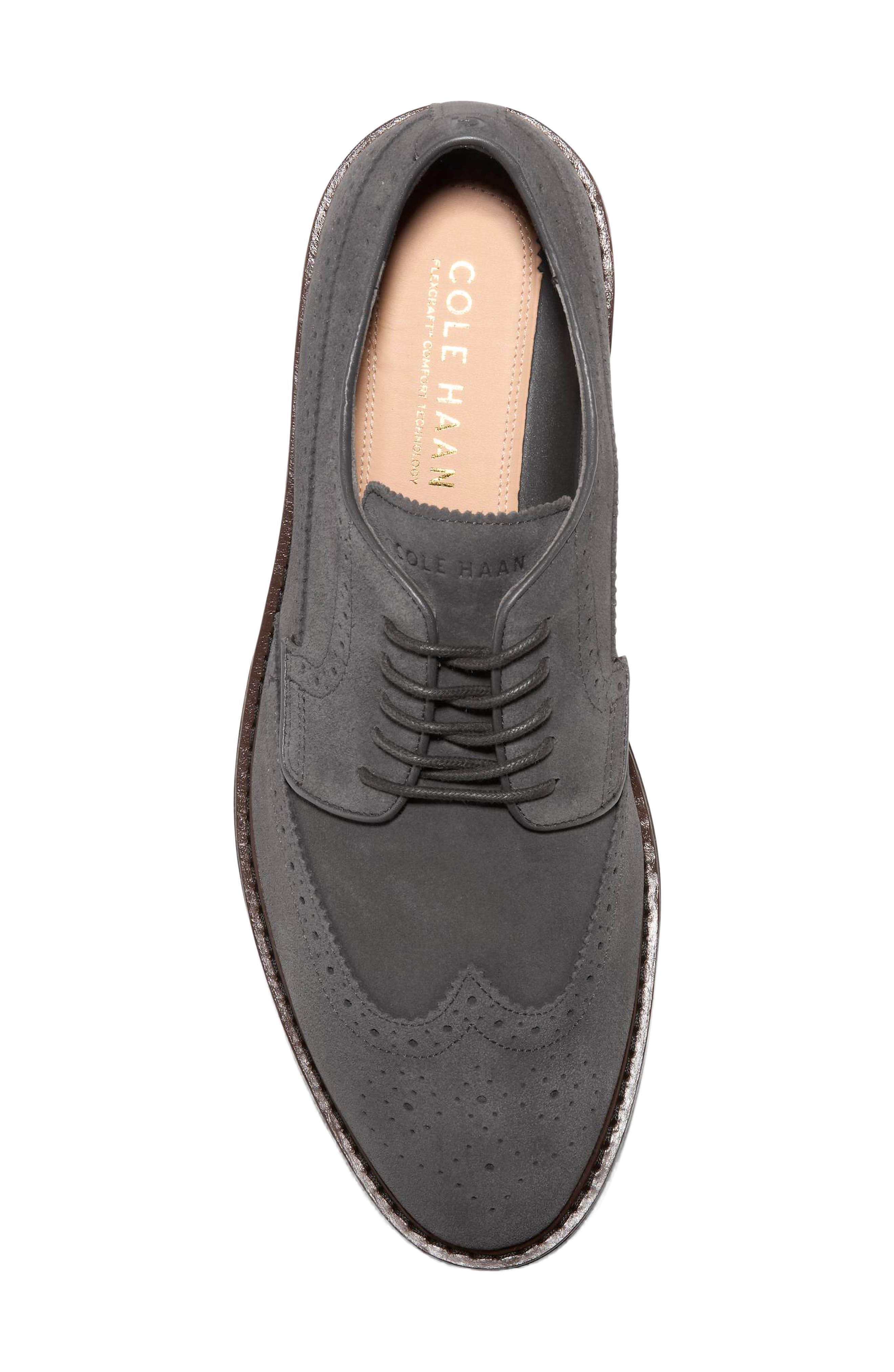 Cole Haan Judson Grand Wingtip Derby, Alternate, color, Raven Suede Dark Natural