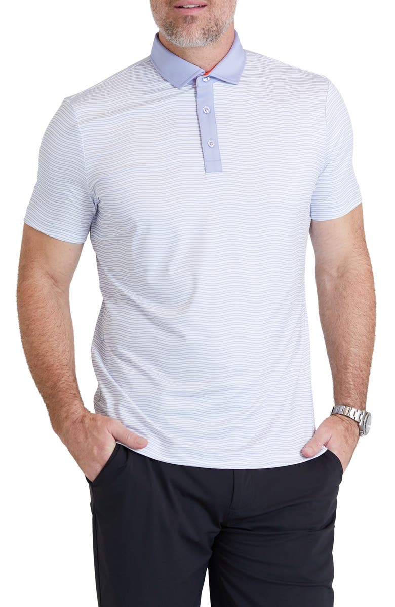 Redvanly Carlton Wavy Stripe Performance Golf Polo, Main, color,