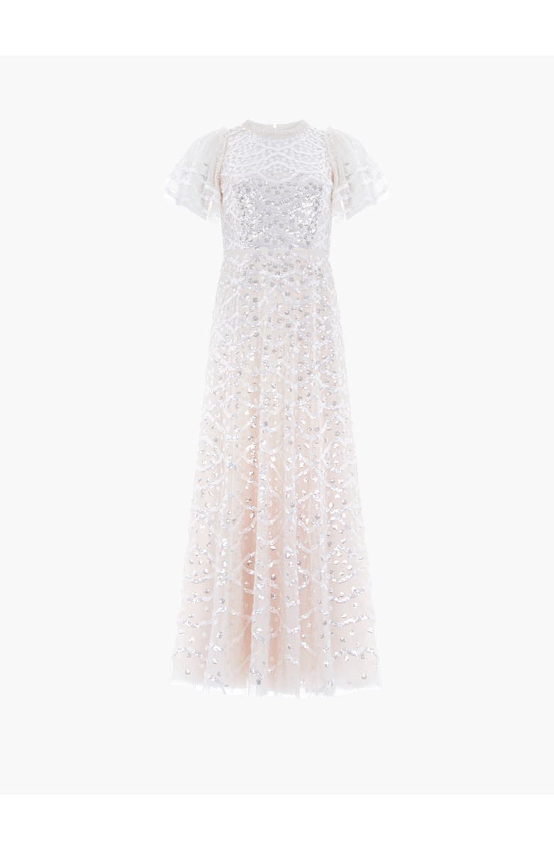 Needle & Thread Deco Dot Gloss Ankle Gown, Alternate, color, Cream