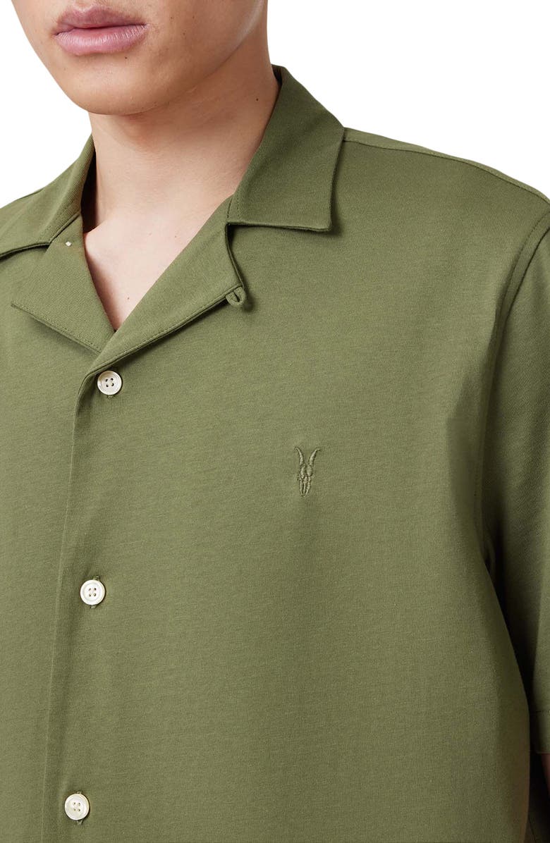 AllSaints Hudson Camp Shirt, Alternate, color, Eden Green
