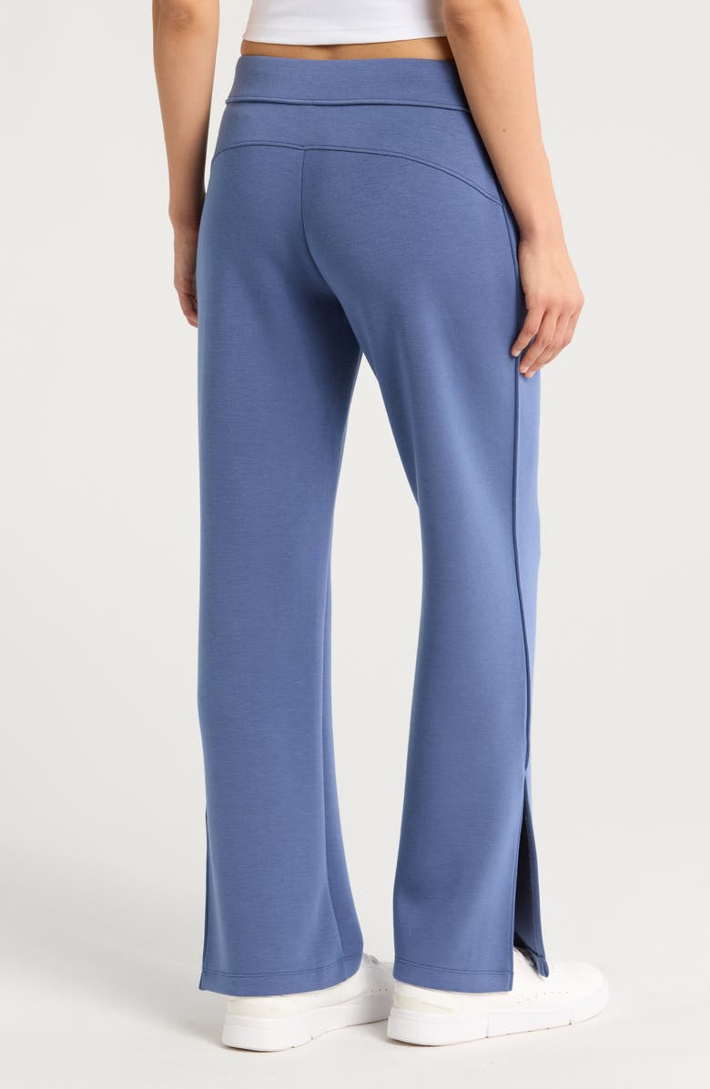 Zella Level Set Straight Leg Slit Hem Track Pants, Alternate, color, Blue Indigo