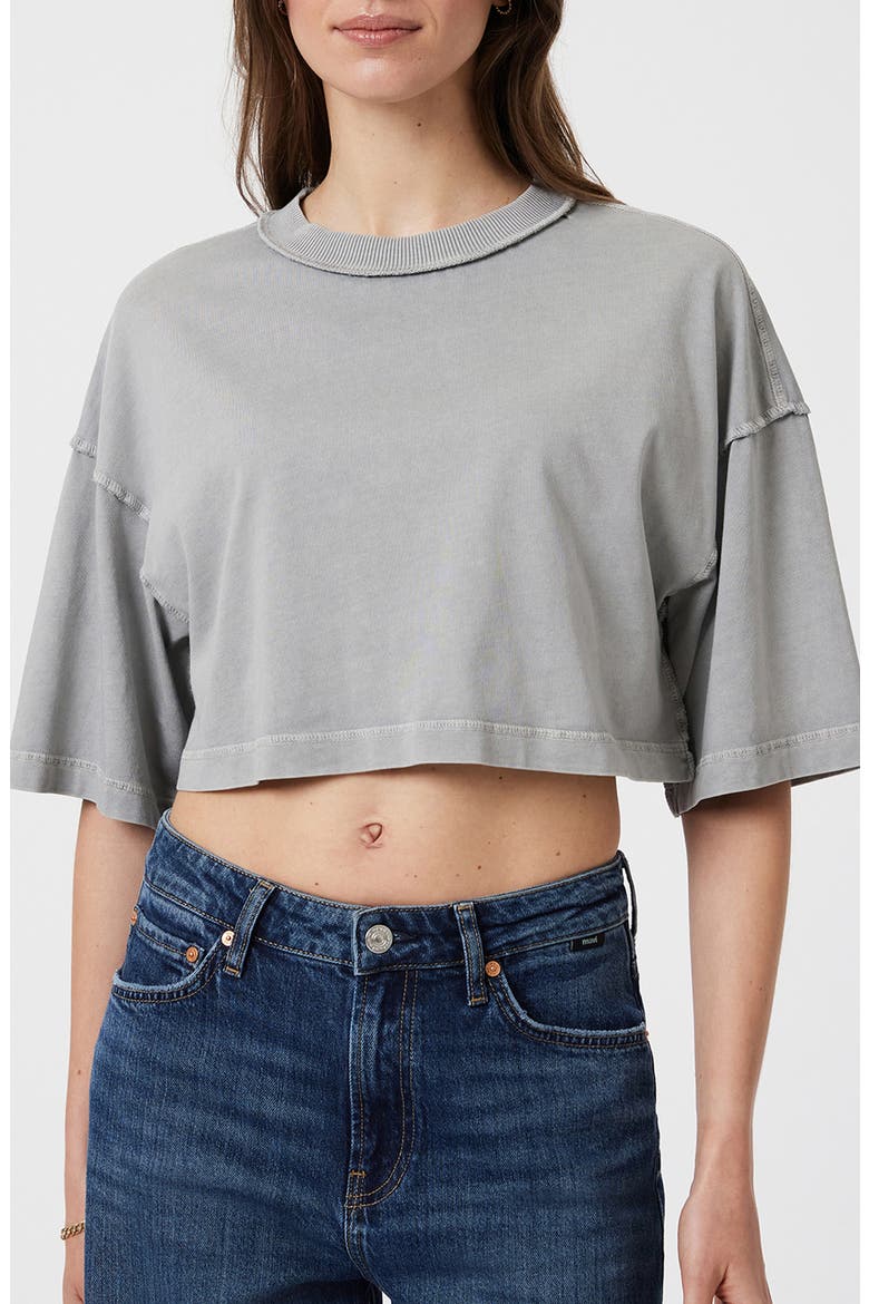 Cotton Crop T-Shirt, Main, color, MONUMENT