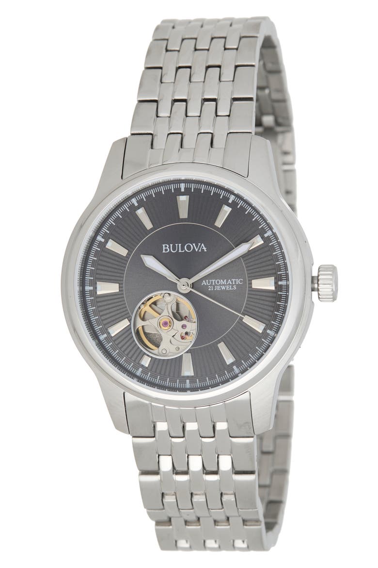 Men's Automatic Bracelet Watch, 40mm, Main, color, SILVER