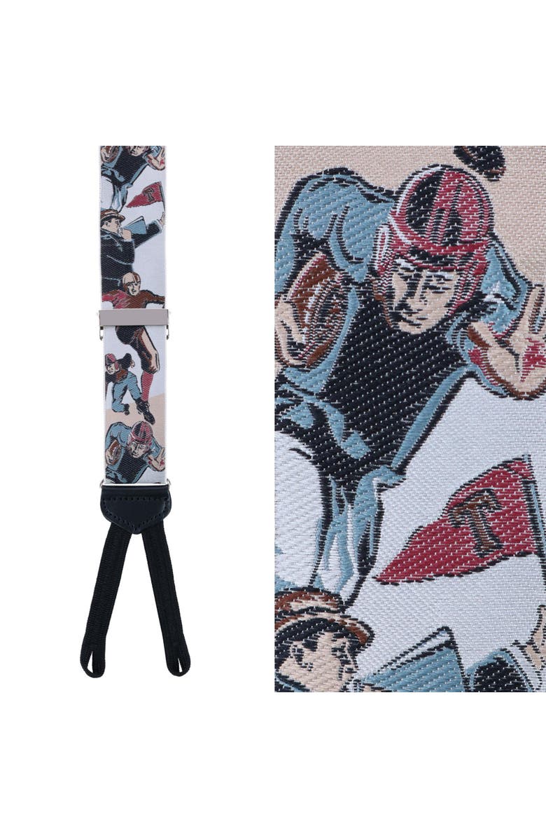 Trafalgar Retro Pattern Leatherheads Limited Run Silk Suspenders, Main, color, Multiple