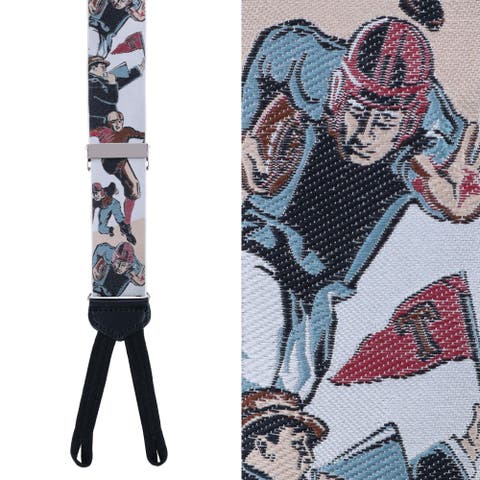 Retro Pattern Leatherheads Limited Run Silk Suspenders (Braces)
