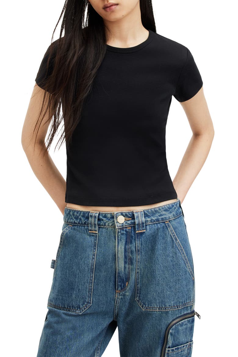 Stevie Cotton T-Shirt, Main, color, BLACK